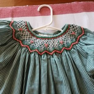 Green gingham girls dress size 3T